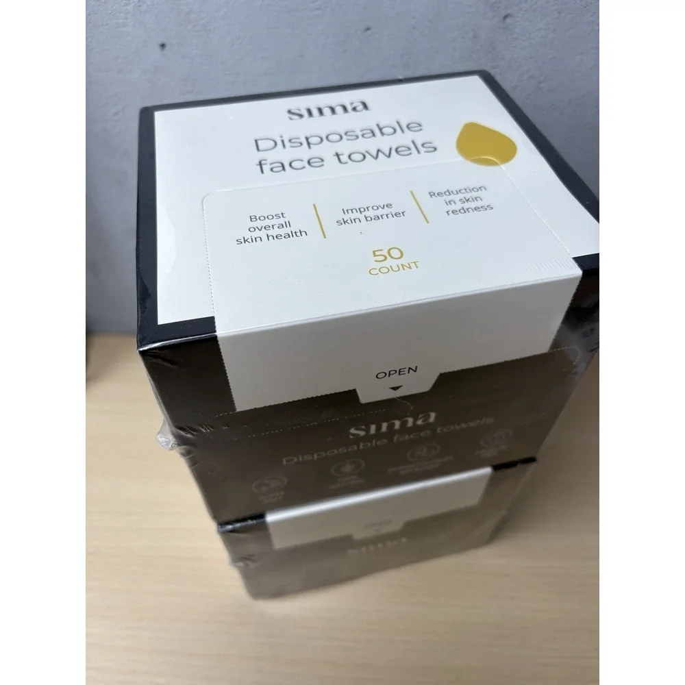 Sima Disposable Face Towels for Drying 100% Cotton Face Wipes 1 Box Of 50